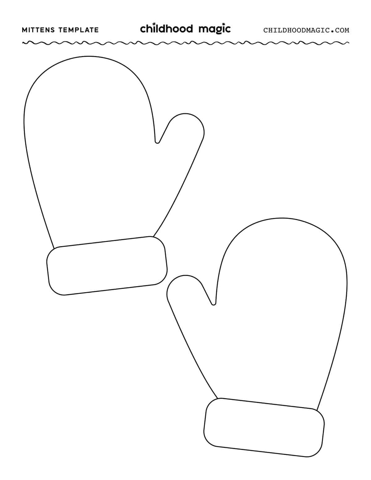Mittens Template Childhood Magic Mittens Template Childhood Magic