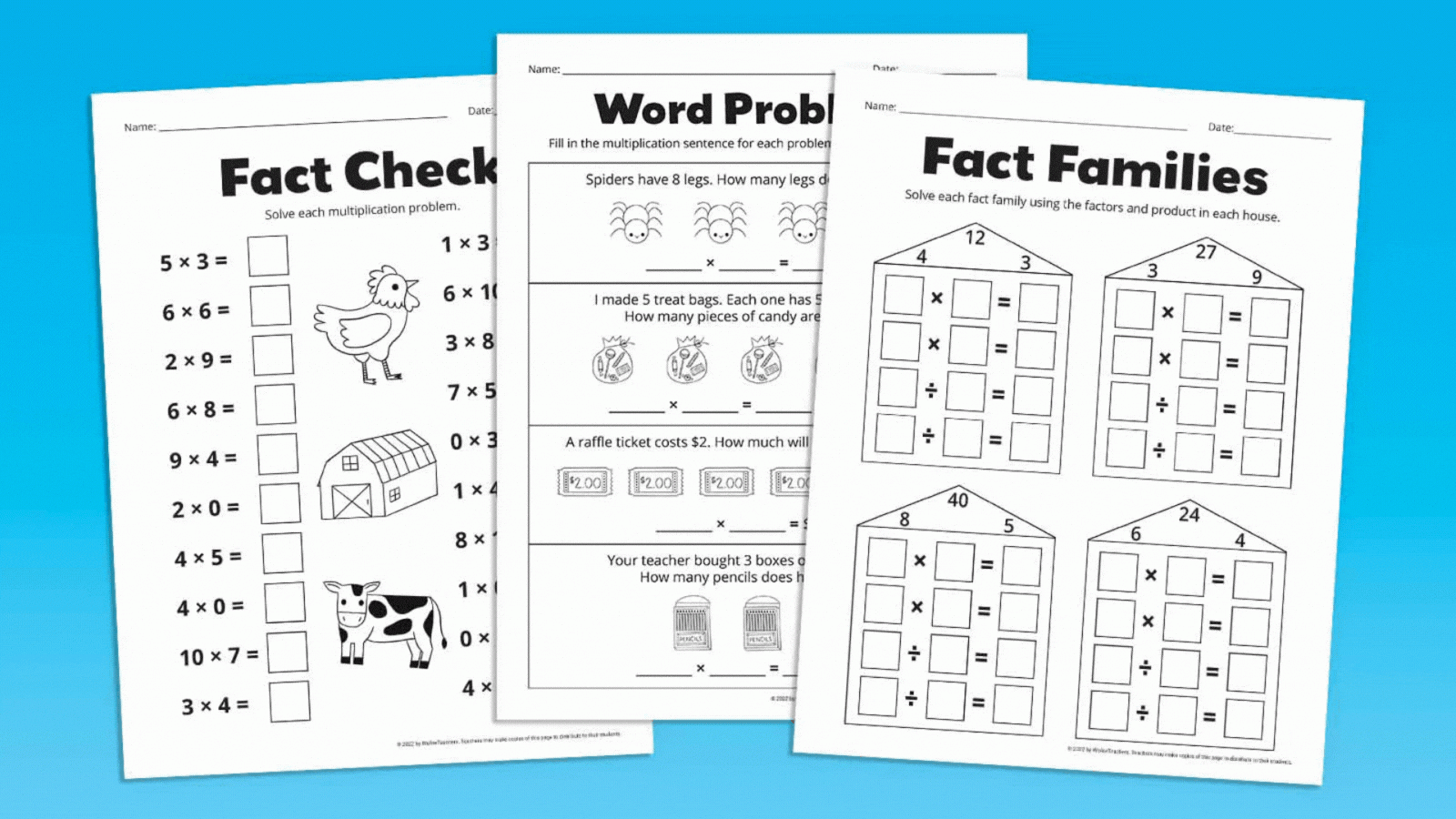 free printable multiplication worksheets