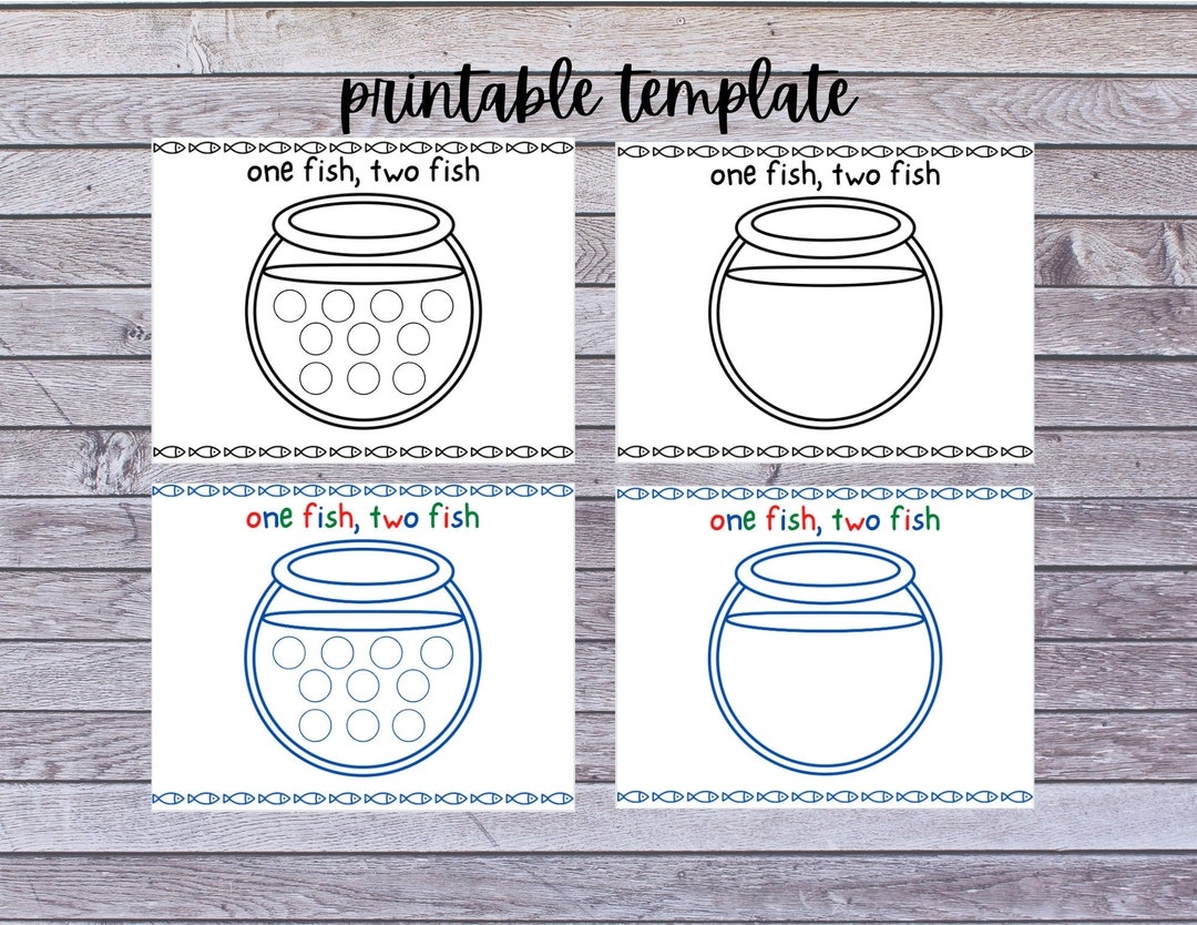 One Fish Two Fish Printable Templates Etsy