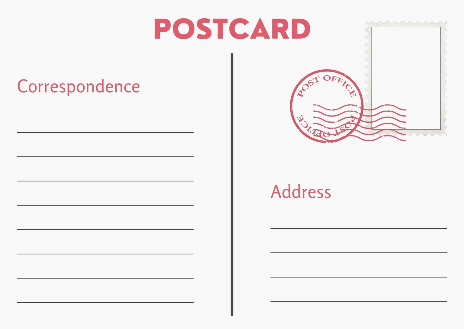 postcard template printable pdf postcard template printable pdf