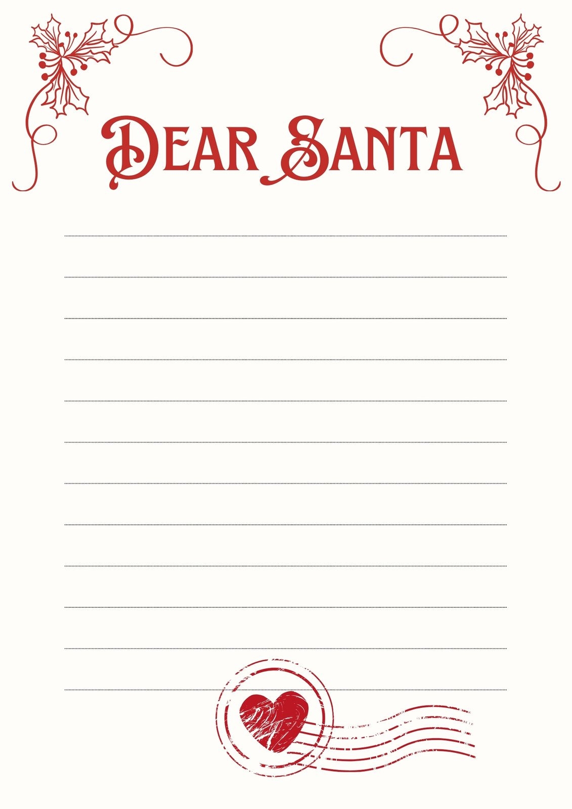 Page 2 Free Printable Santa Letter Templates You Can Customize Canva