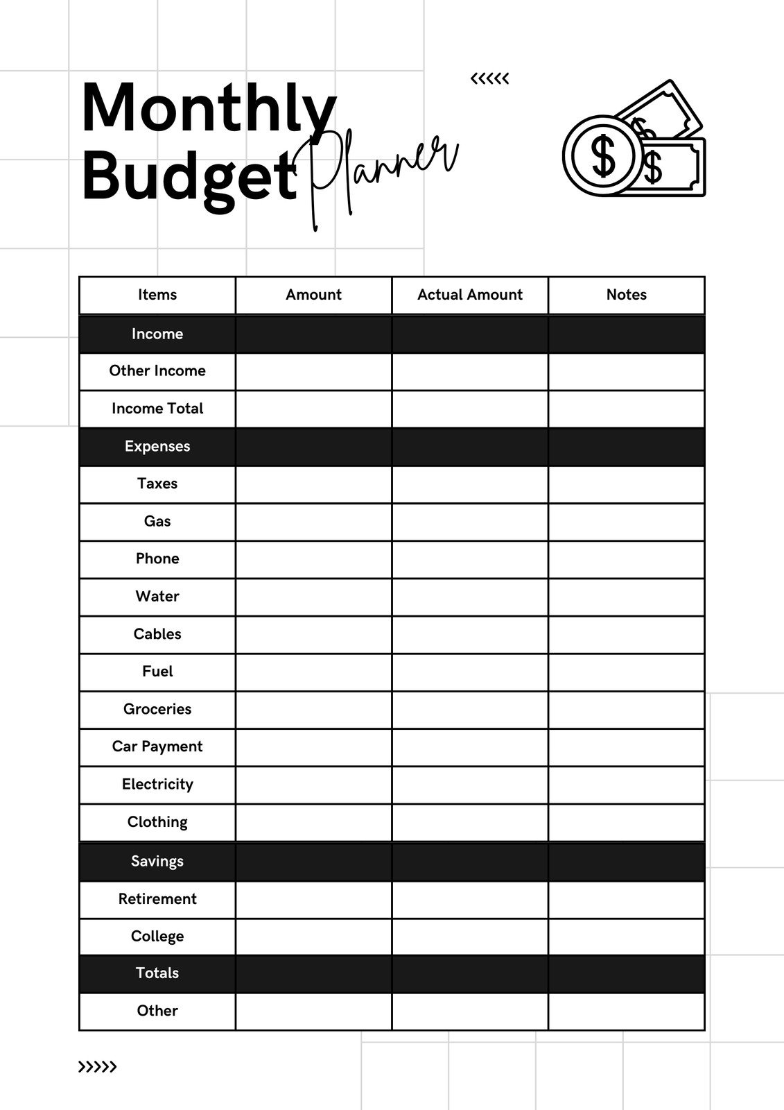 Page 3 Free And Customizable Budget Templates