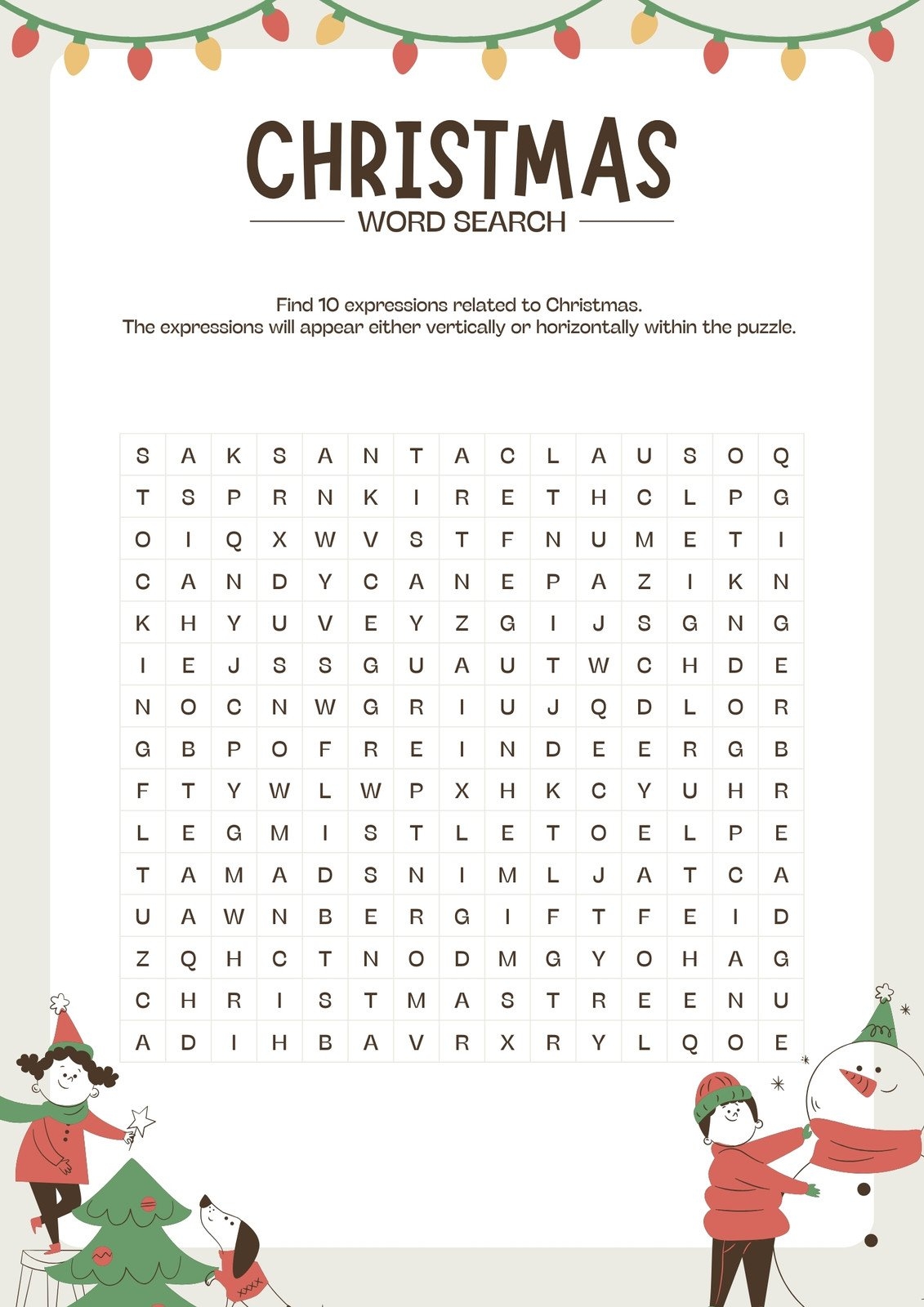 free printable christmas worksheets