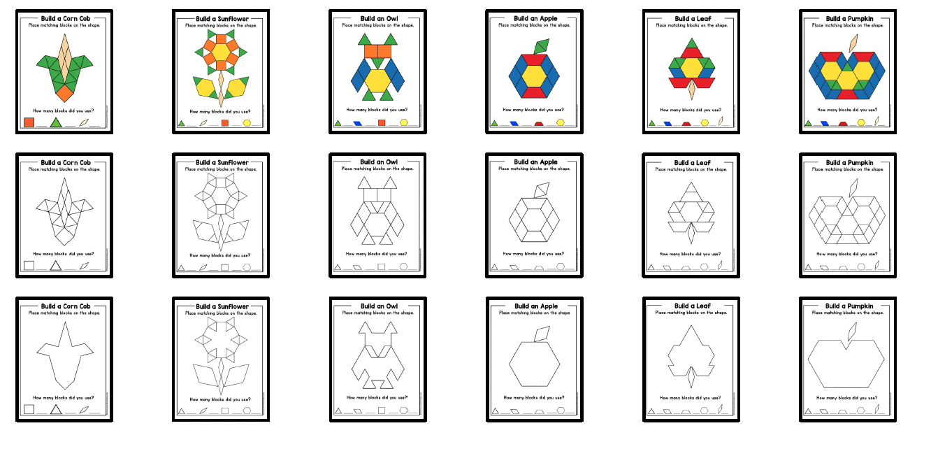 Pattern Block Activity Sheets The Measured Mom