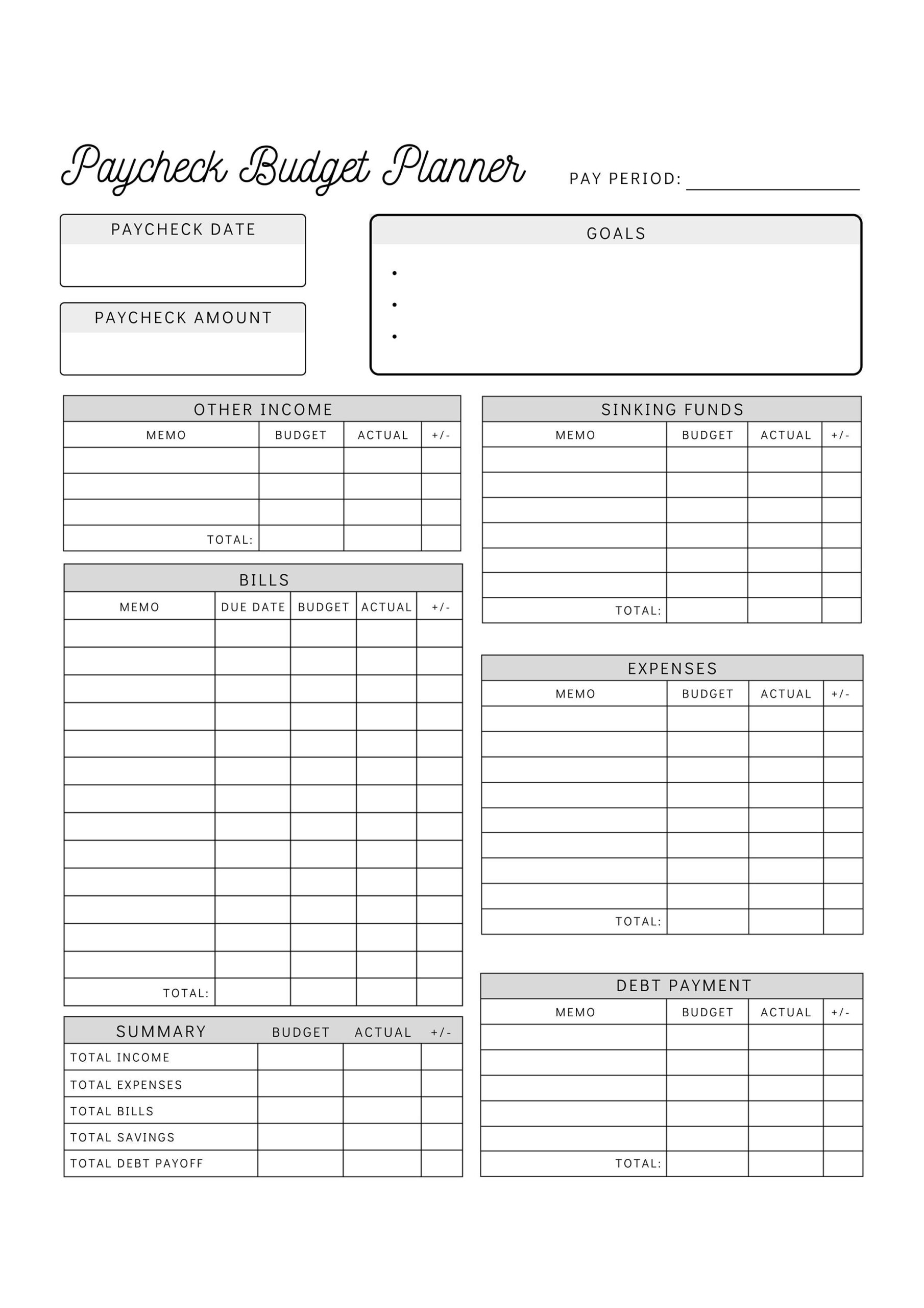 free printable paycheck budget worksheet free printable paycheck budget worksheet