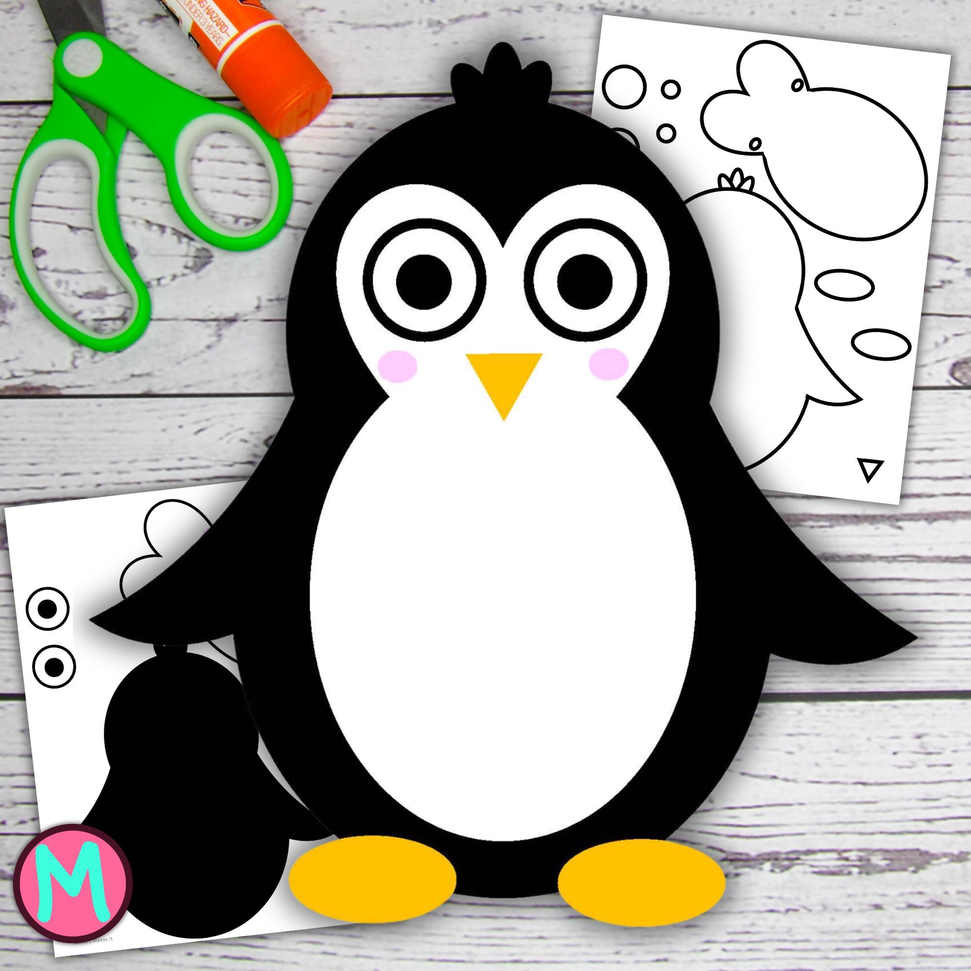 Penguin Craft Template Etsy Penguin Craft Template Etsy