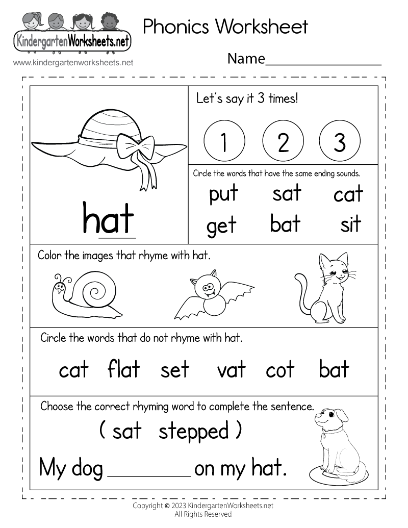kindergarten worksheets printable