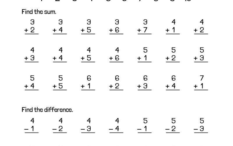 Practice Addition Subtraction 1st Grade Math Worksheet Catholic TheCatholicKid