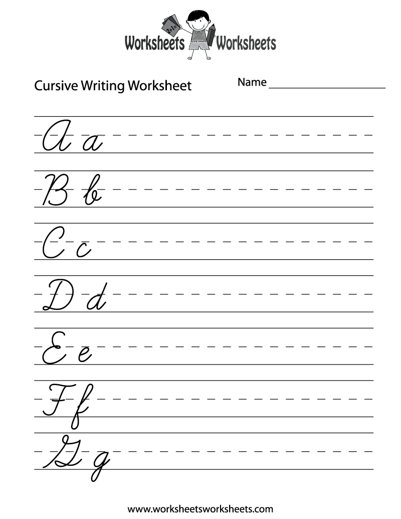 cursive writing practice worksheets printable