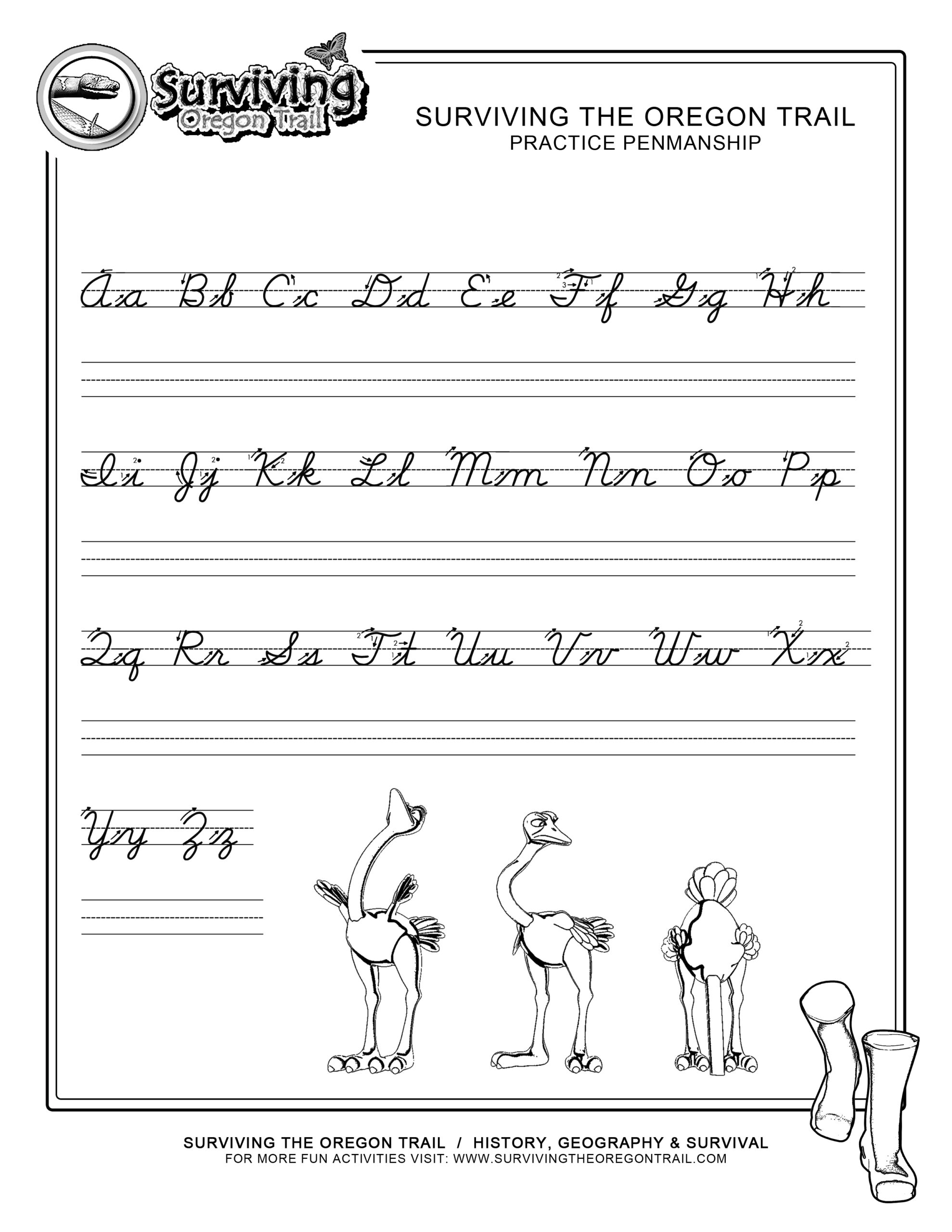 free printable cursive worksheet