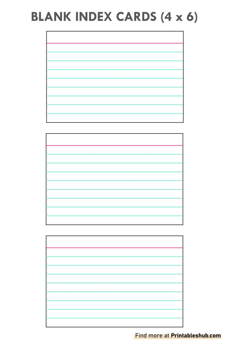 Printable Blank Index Cards Template PDF Printable Blank Index Cards Template PDF
