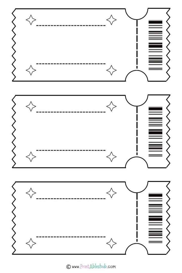 Printable Blank Ticket Design Templates
