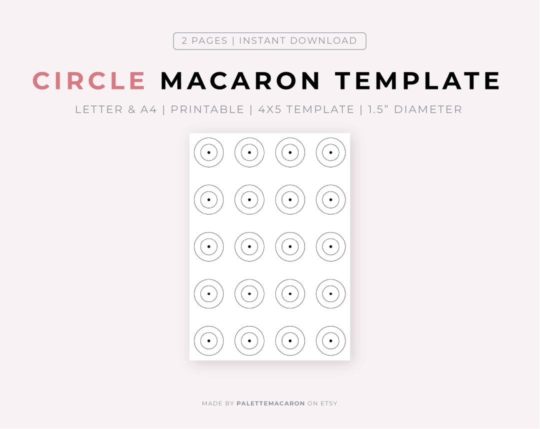 Printable Circle Macaron Template Etsy