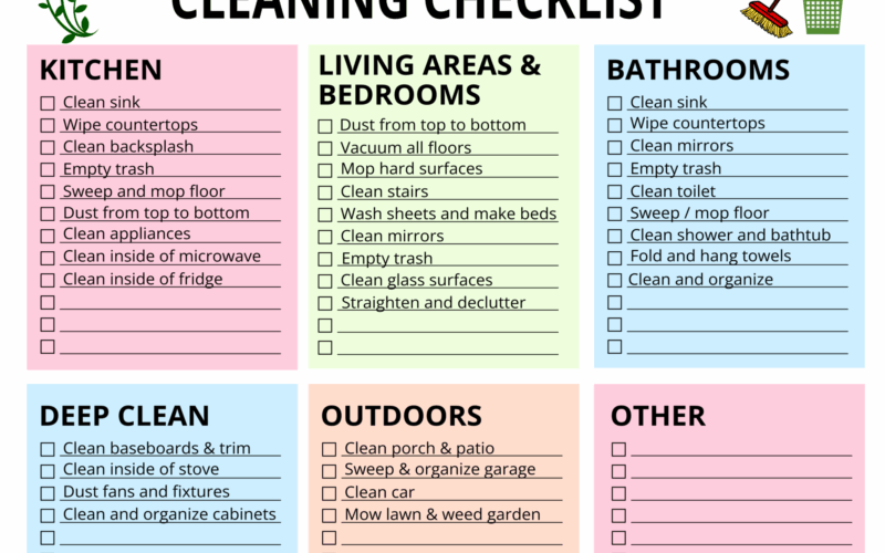 Printable Cleaning Schedule Spring Daily Weekly Checklists Free Printables Monograms Design Tools Patterns DIY Projects