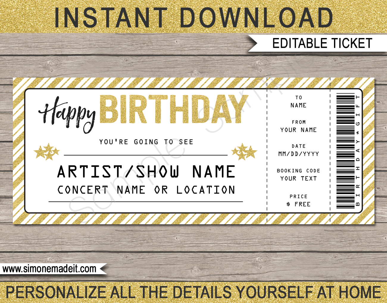free printable ticket template