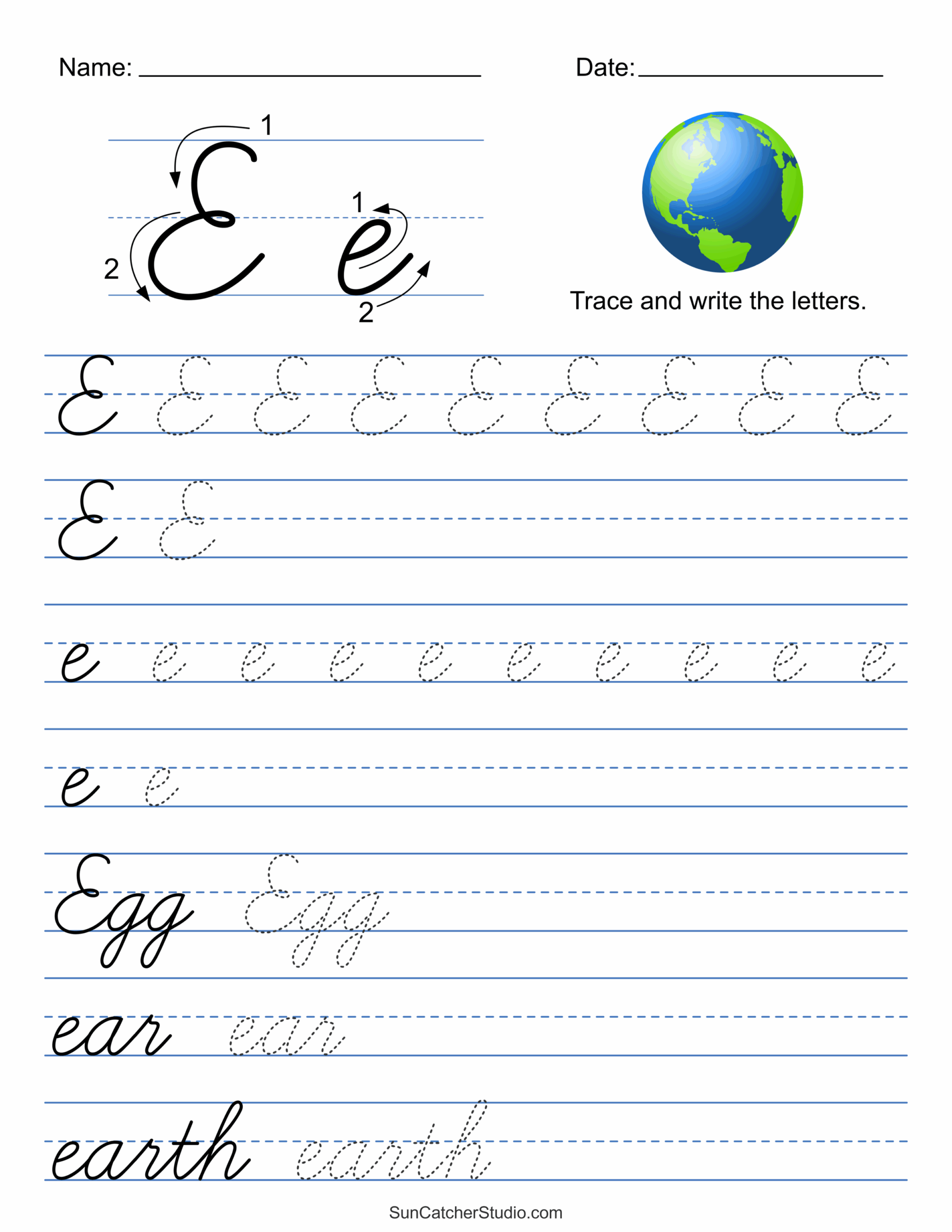 cursive handwriting worksheets free printable