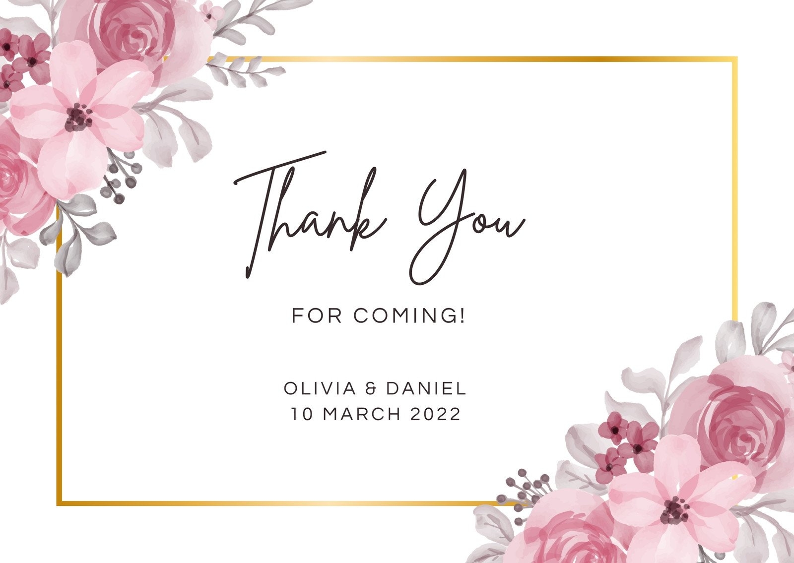 free thank you card template printable