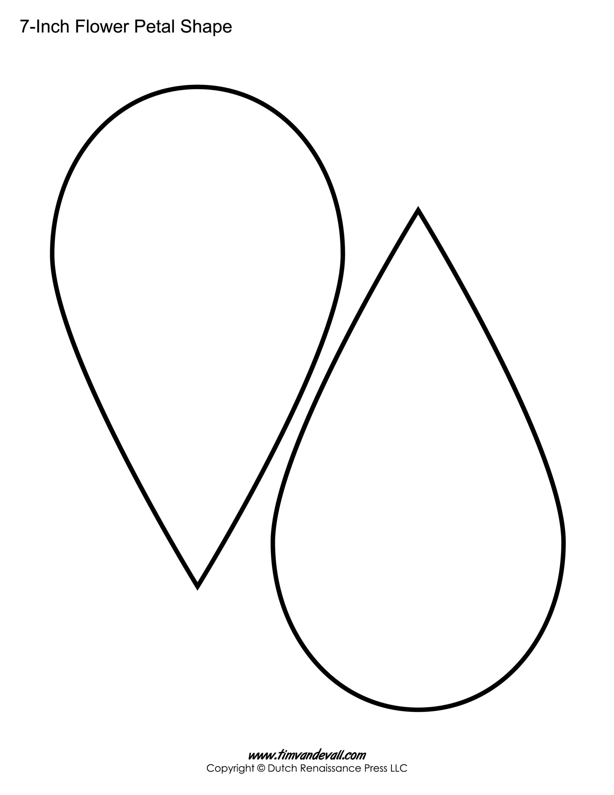5 petal flower template free printable