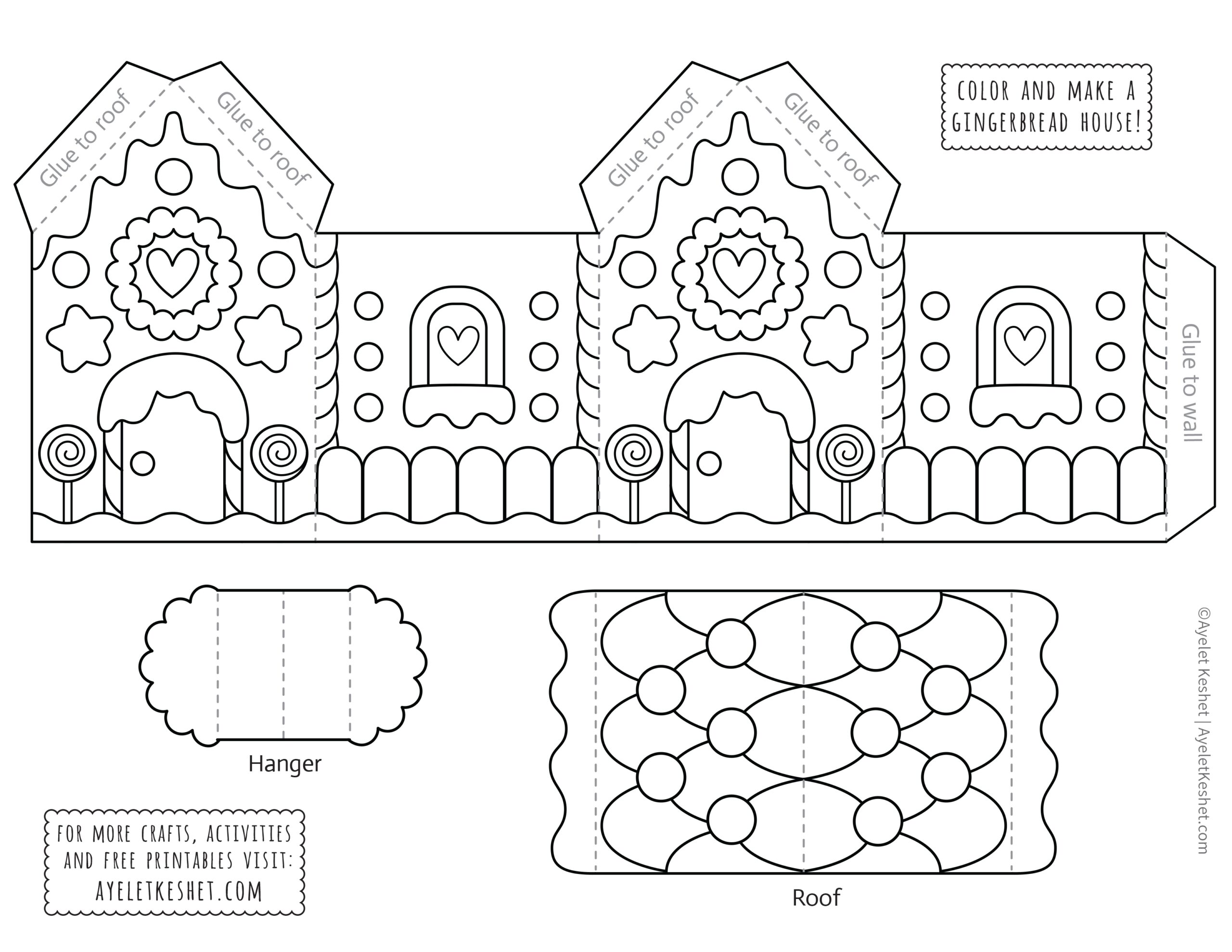 gingerbread house template free printable