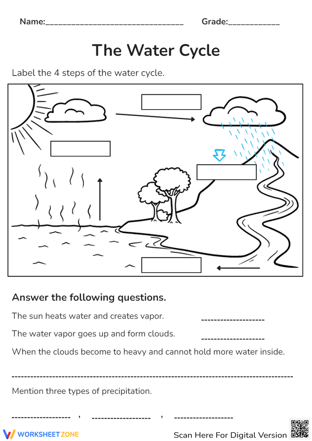 Printable Grade 5 Water Cycle Worksheets