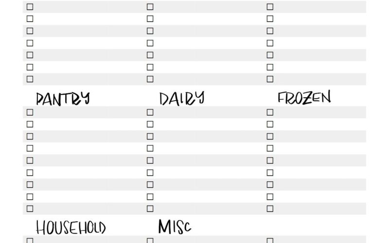 Printable Grocery List Template PDF Instand Download Etsy