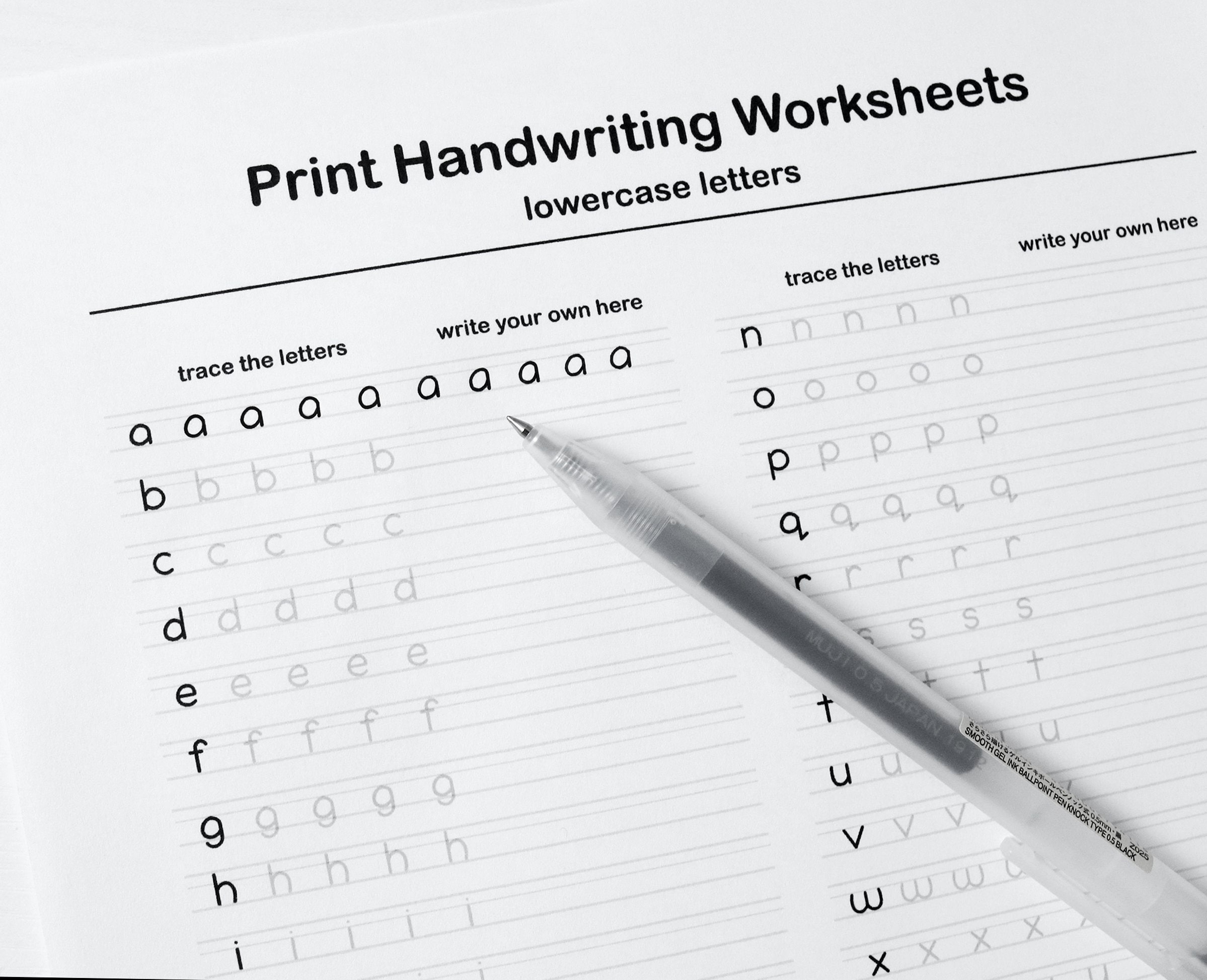 printable handwriting sheets