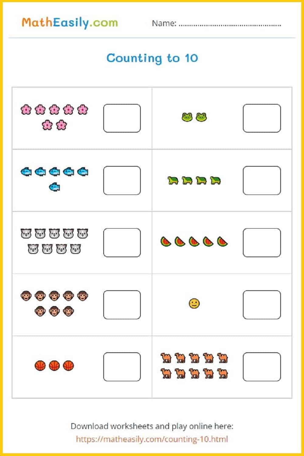 kindergarten math worksheets printable