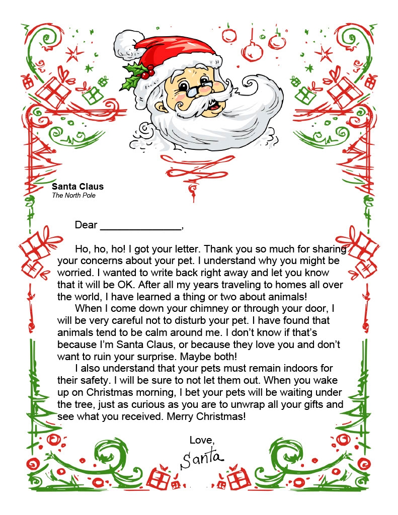 free printable personalised letter from santa template