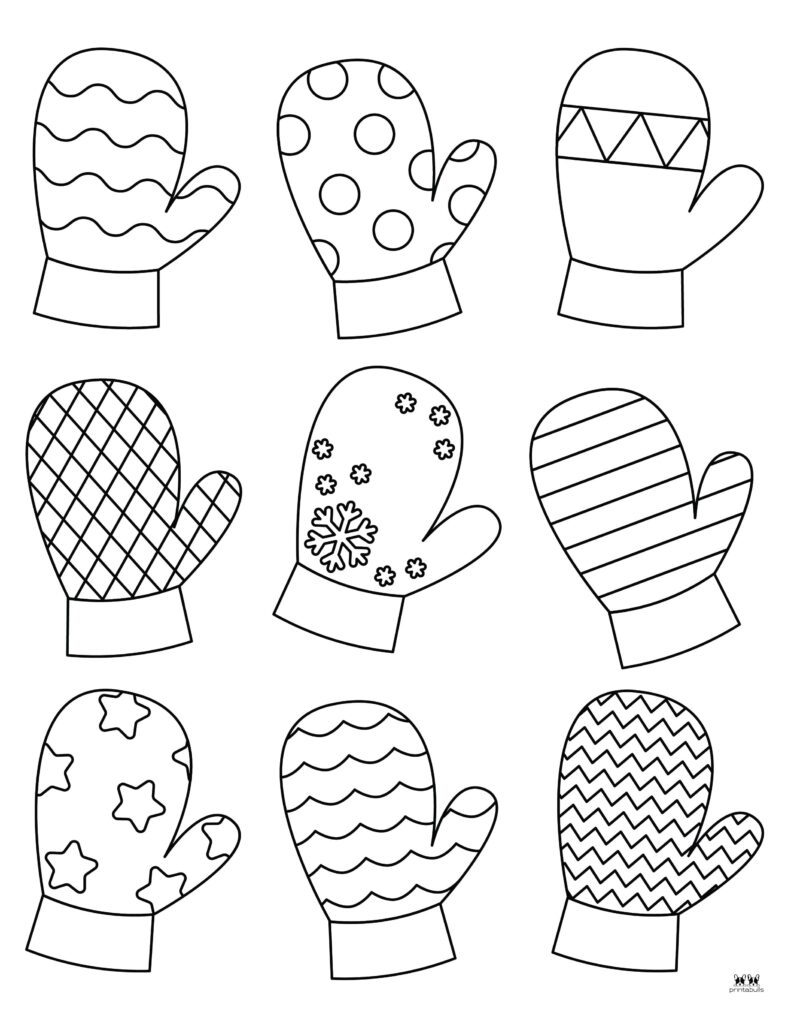 Printable Mittens Printable Party Favors Printable Mittens Printable Party Favors