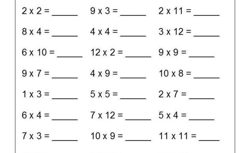 Printable Mixed Multiplying Daily Practice Worksheets With Answer Key Mixed Times Tables Numbers 1 12 Etsy
