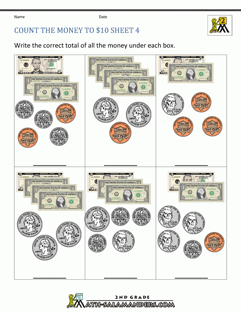 Printable Money Worksheets To 10 Printable Money Worksheets To 10