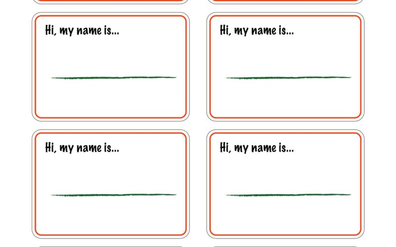 Printable Name Tags Compatible W Avery Templates 5395 05395
