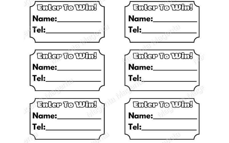 Printable Raffle Ticket Template A0 A1 A2 A3 A4 US Letter PDF Formats Etsy