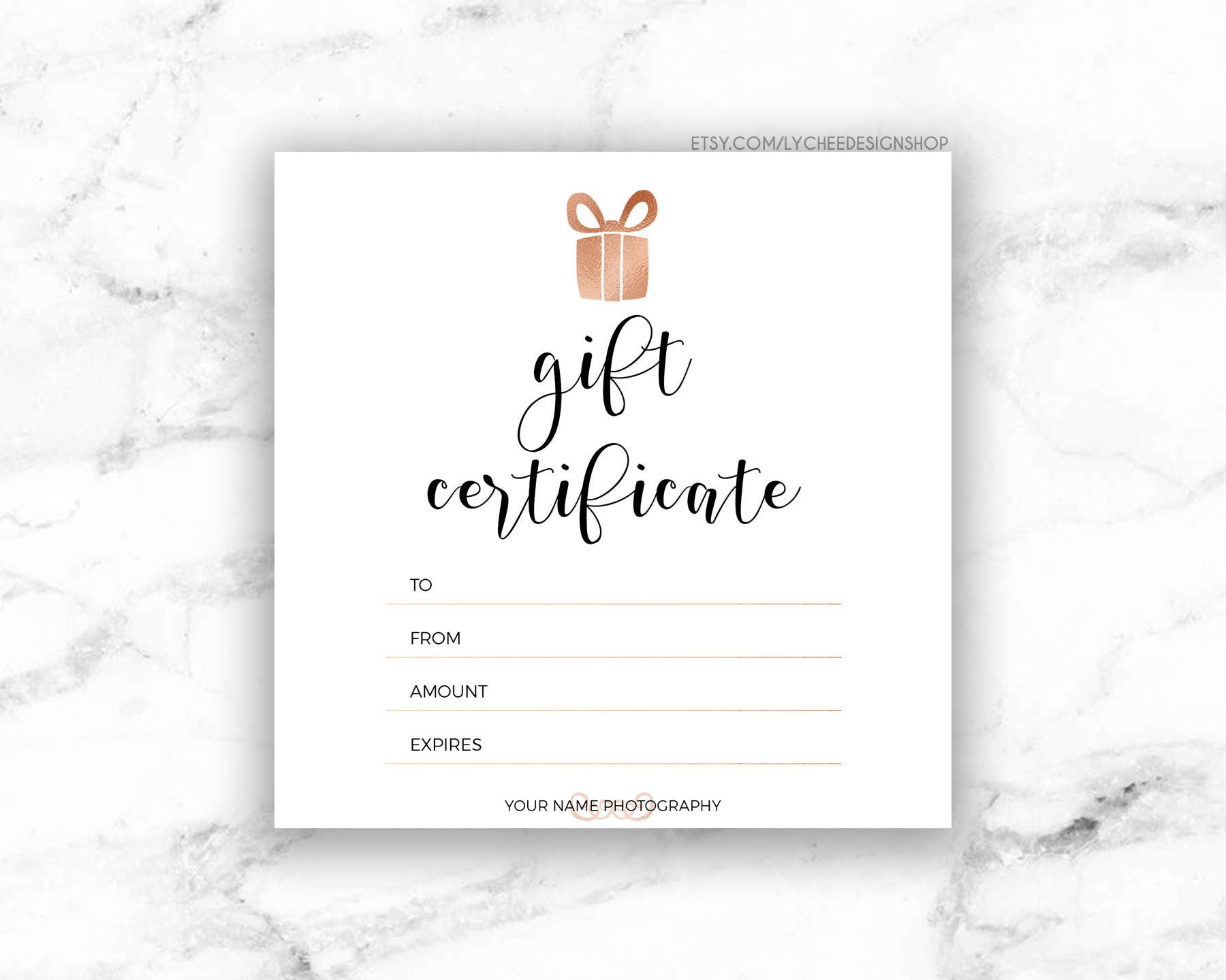 Printable Rose Gold Gift Certificate Template Editable Photography Studio Gift Card Design Photoshop Template PSD INSTANT DOWNLOAD Etsy Printable Rose Gold Gift Certificate Template Editable Photography Studio Gift Card Design Photoshop Template PSD INSTANT DOWNLOAD Etsy