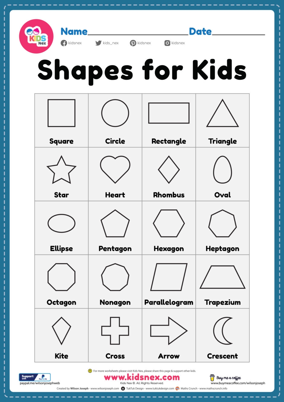 shapes worksheets printable free