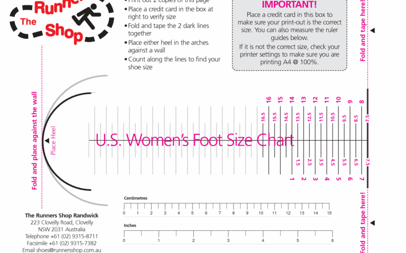 Printable Shoe Size Chart Women s Hotsell