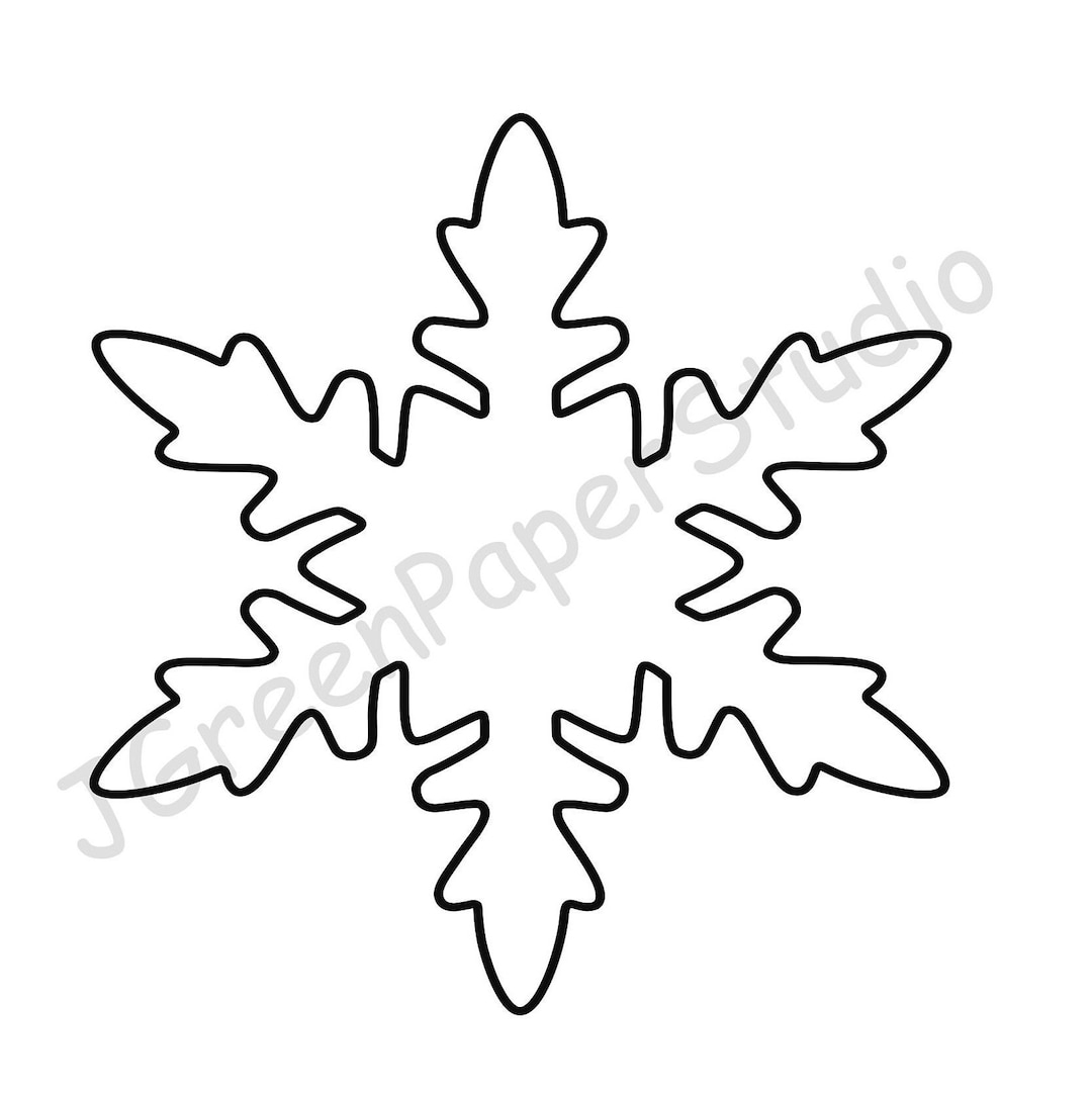 Printable Snowflake Line Art Template PDF Digital Download Christmas Winter Snow Coloring Page Stencil Bulletin Board Paper Decor Kids Craft Etsy New Zealand