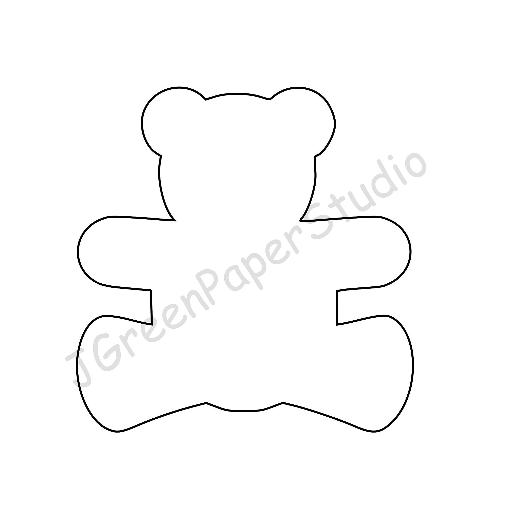 Printable Teddy Bear Template PDF Digital Download Teddy Kids Coloring Page Crafts Stencil 7 Inch Teddy Bear Printable Etsy Finland