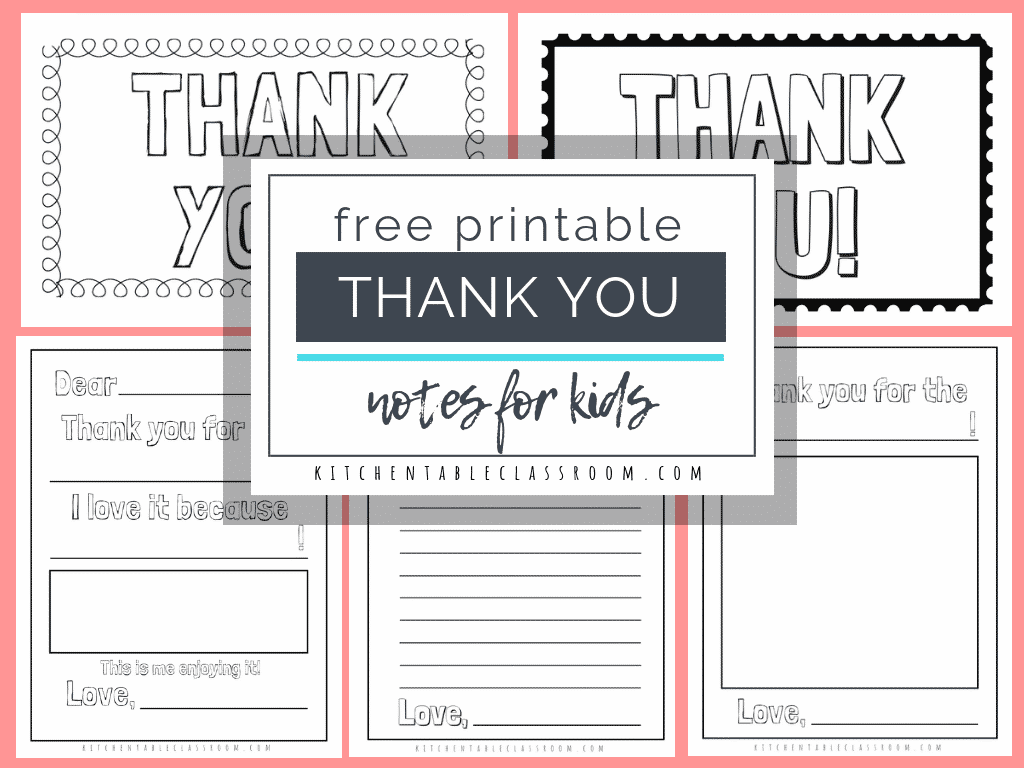 Printable Thank You Cards For Kids The Kitchen Table Classroom