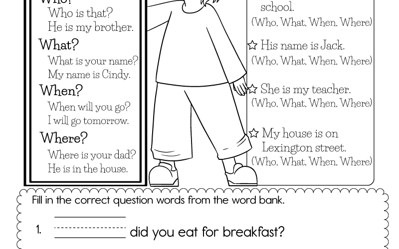 Question Words Worksheet Free Printable Digital PDF