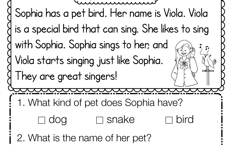 Reading Comprehension Worksheet Free Printable Digital PDF