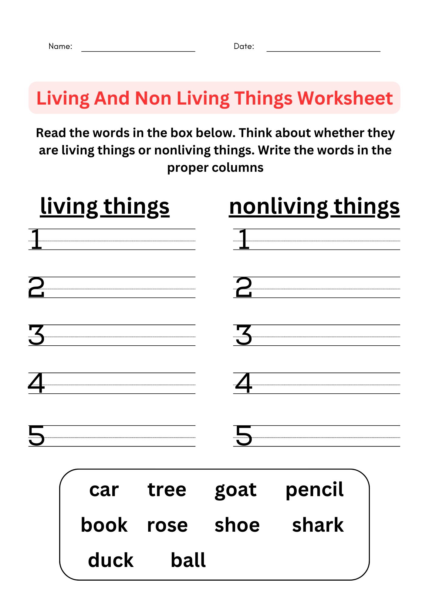 Science Living And Non Living Things Worksheet For Grade 1 2 3 4 Made By Teachers Science Living And Non Living Things Worksheet For Grade 1 2 3 4 Made By Teachers