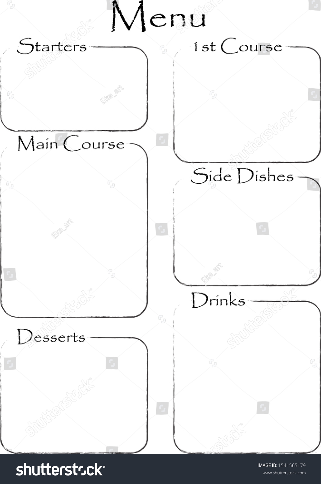 Simple Cafe Restaurant Menu Template Printable Stock Vector Royalty Free 1541565179 Shutterstock Simple Cafe Restaurant Menu Template Printable Stock Vector Royalty Free 1541565179 Shutterstock