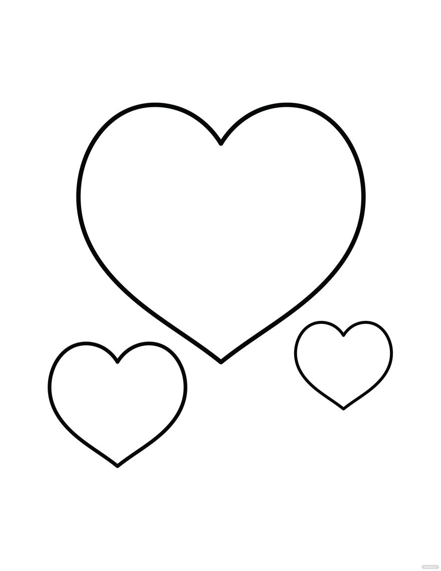 Simple Heart Shape Coloring Page In Illustrator PDF SVG JPG EPS PNG Download Template