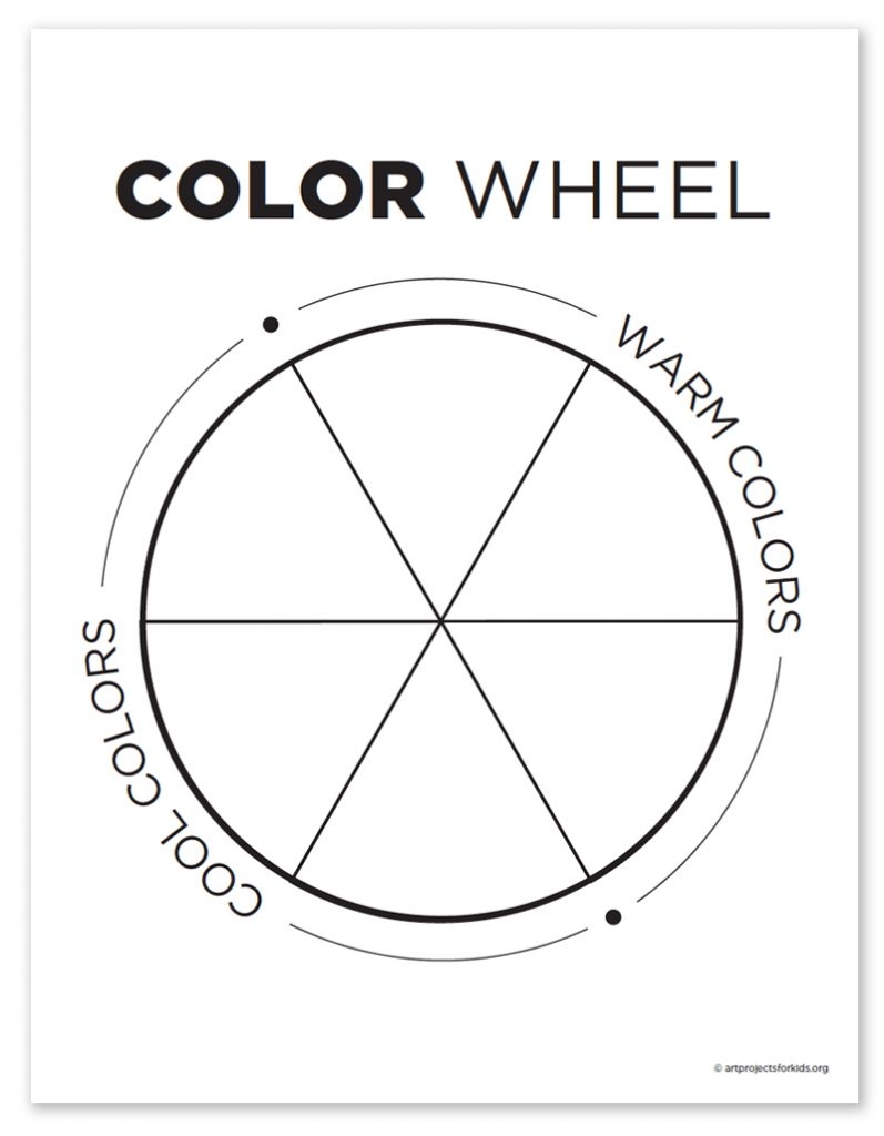 Simple Primary Color Wheel Art Project Worksheet For Elementary Kids