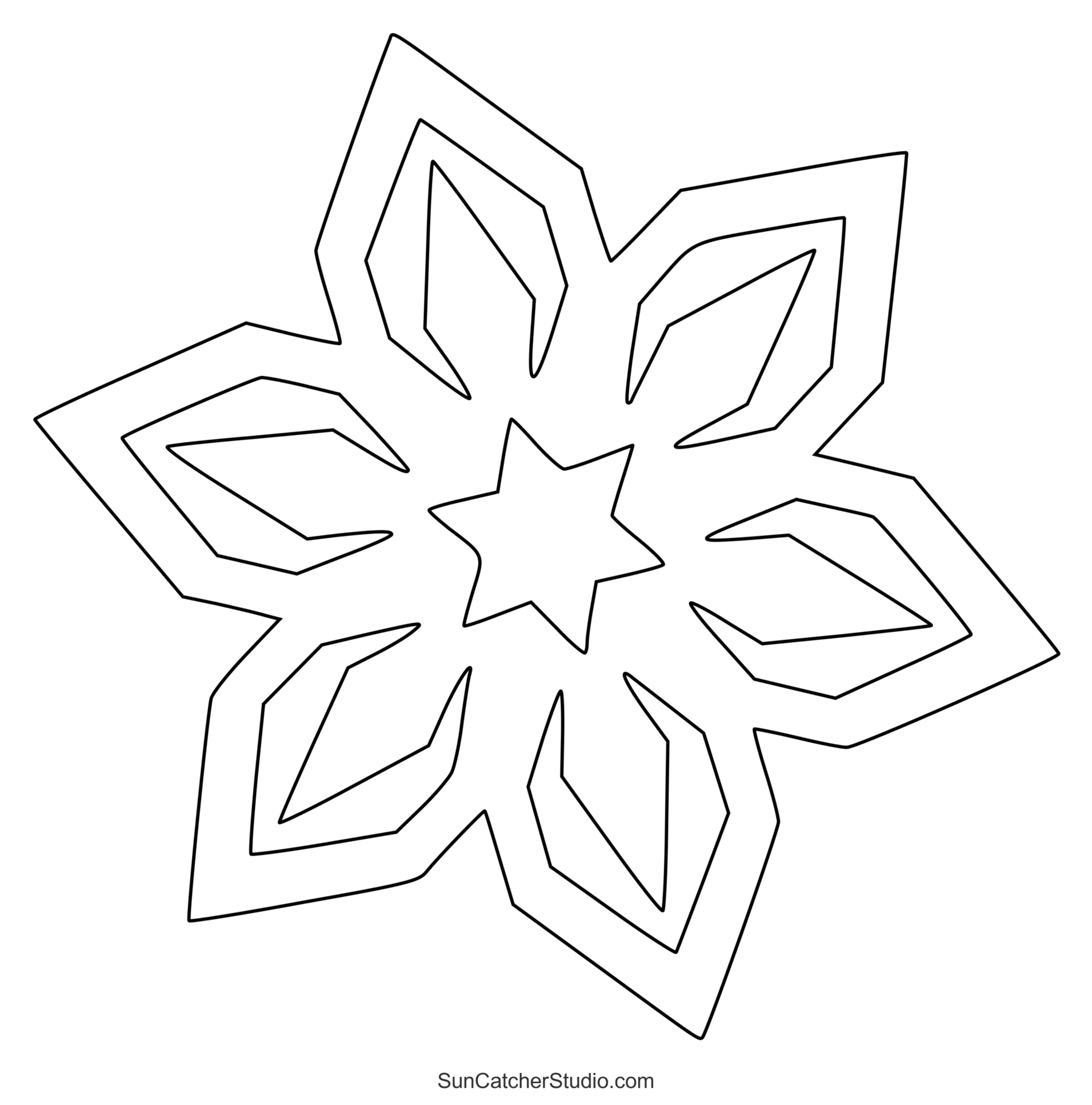 printable outline snowflake template