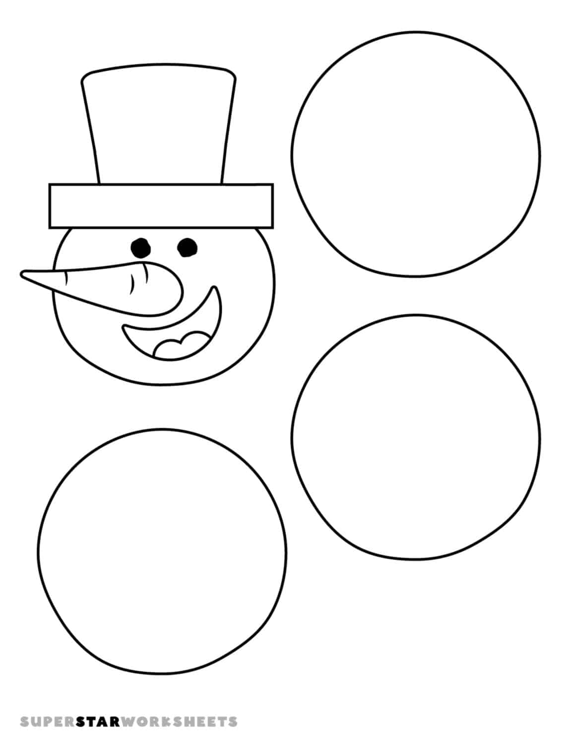 Snowman Templates Free Printables Superstar Worksheets
