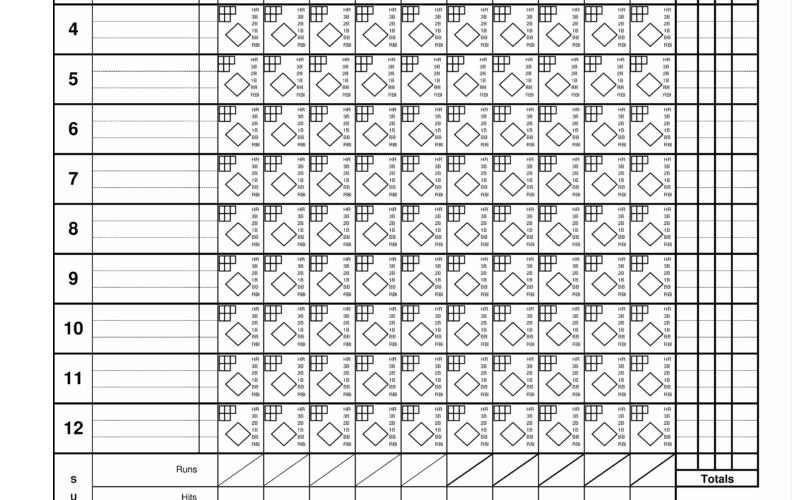 Softball Score Sheet Free Printable