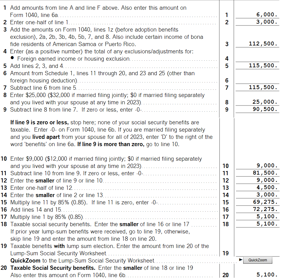 social security worksheet 2024 printable