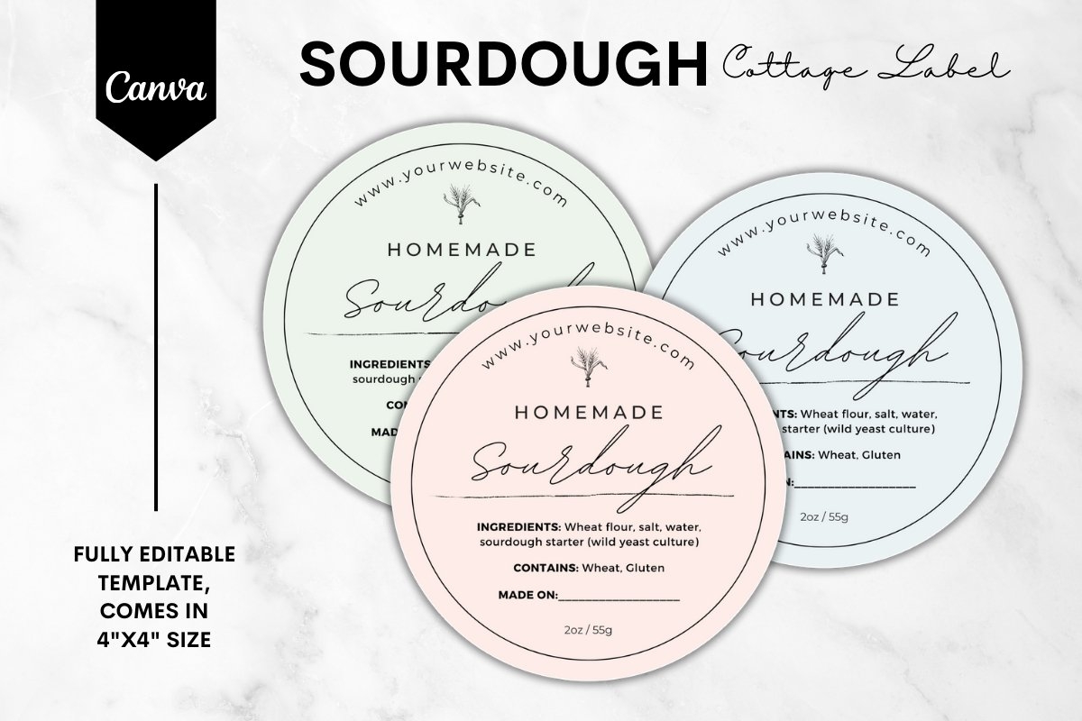 Sourdough Cottage Food Label Canva Template 3531333 Sourdough Cottage Food Label Canva Template 3531333